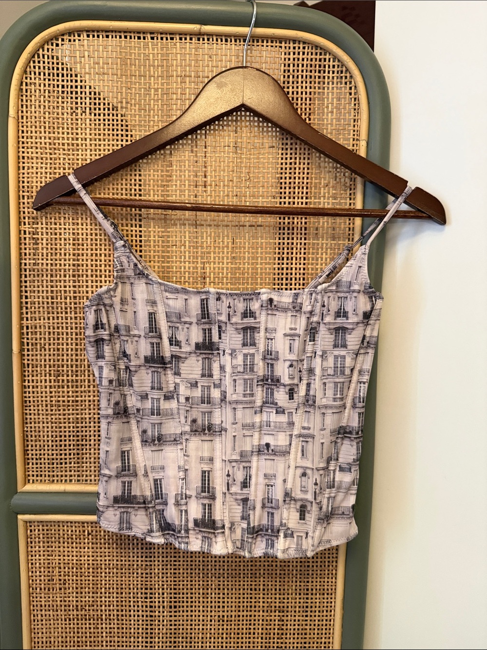 Brooklyn Karma Paris Print Corset Top Size M – French Balcony Camisole
